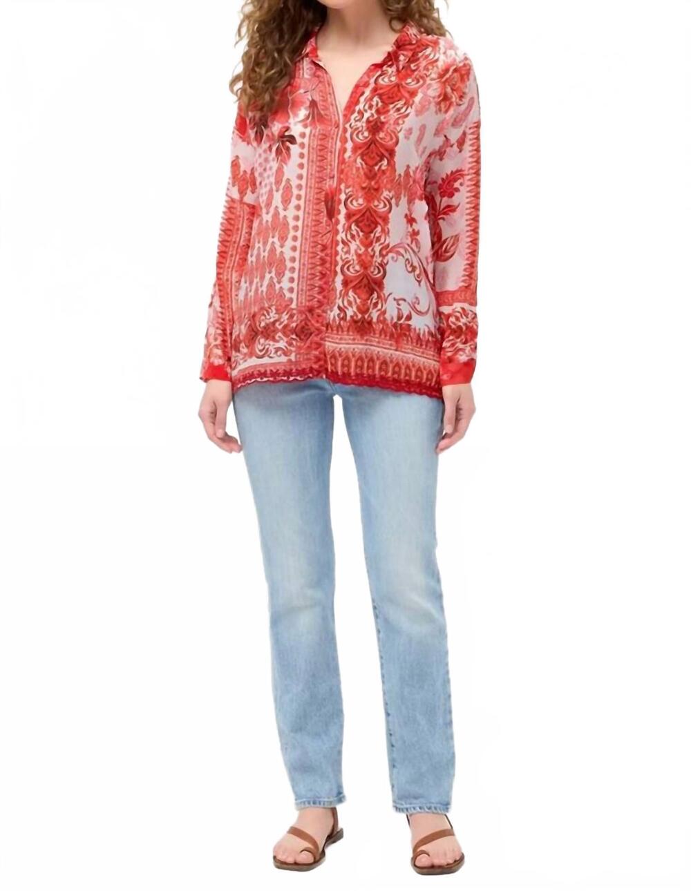 NEW JOHNNY WAS audrey button up shirt in diantha scarf